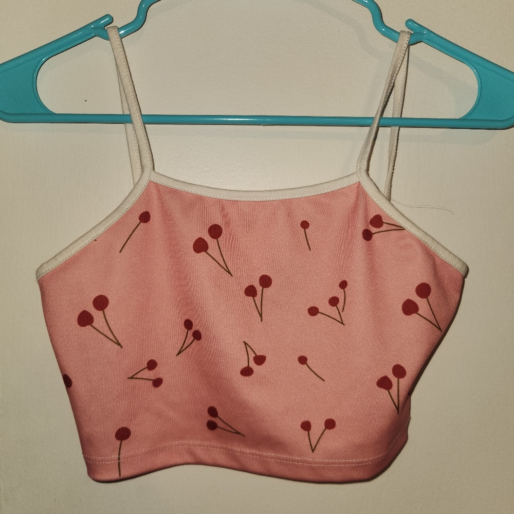 Zaful Cherry Crop Top - Small